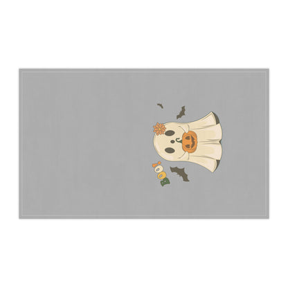 Halloween Tea Towels, Cute Ghost with Bats Kitchen Decor, Holiday Dish Cloth, Spooky Home Textiles, Gothic Hand Towel Set, Cotton Bar Towels