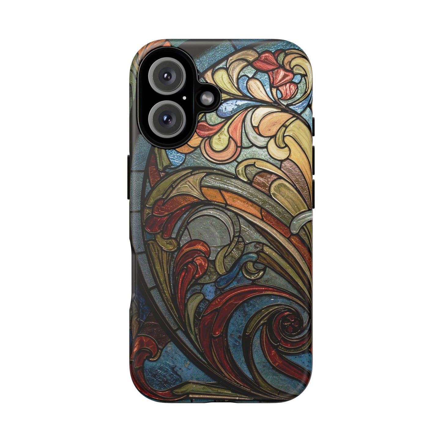 Faux Stained Glass iPhone Case, Art Nouveau Tough Case, Vintage Art Lover Gift, Durable Protector, Artistic Phone Cover, Art Deco Phone Case