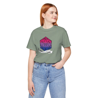 This Is How I Roll | Pride Flag D20 T-Shirt | Unisex T-Shirt | Nerdy Bisexual Pride