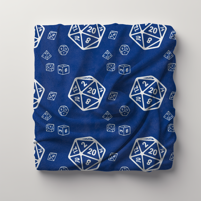 D20 Dark Blue Cozy Lightweight Velveteen Microfiber Blanket, Dorm Room Throw, Reading Blanket, Gaming Blanket