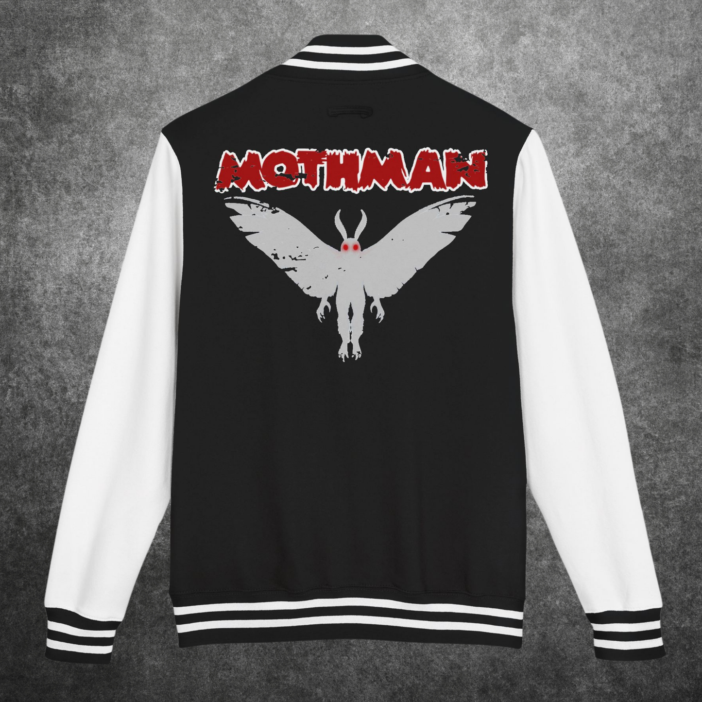Mothman Letterman Jacket - Unisex Heavyweight Outerwear, Cute Gift for Fans, Cozy Casual Style, Fall Fashion, Spooky Apparel