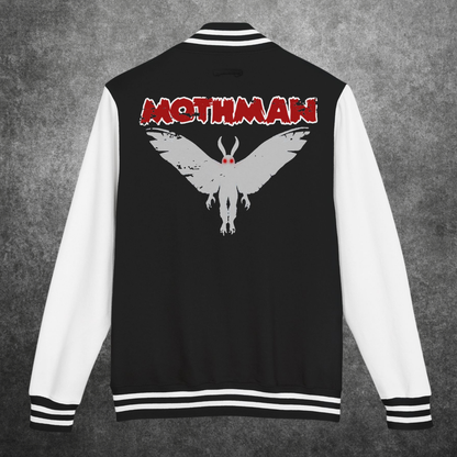 Mothman Letterman Jacket - Unisex Heavyweight Outerwear, Cute Gift for Fans, Cozy Casual Style, Fall Fashion, Spooky Apparel