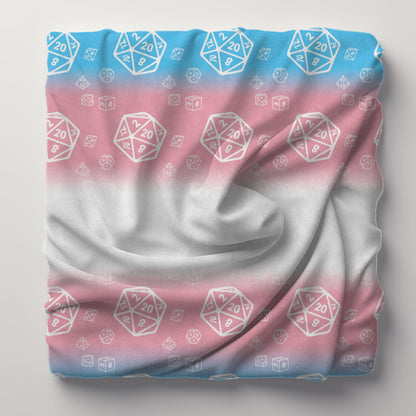 D20 Trans Pride Flag Cozy Lightweight Velveteen Microfiber Blanket, Reading Blanket, DnD Gaming Blanket, Dorm Room Throw